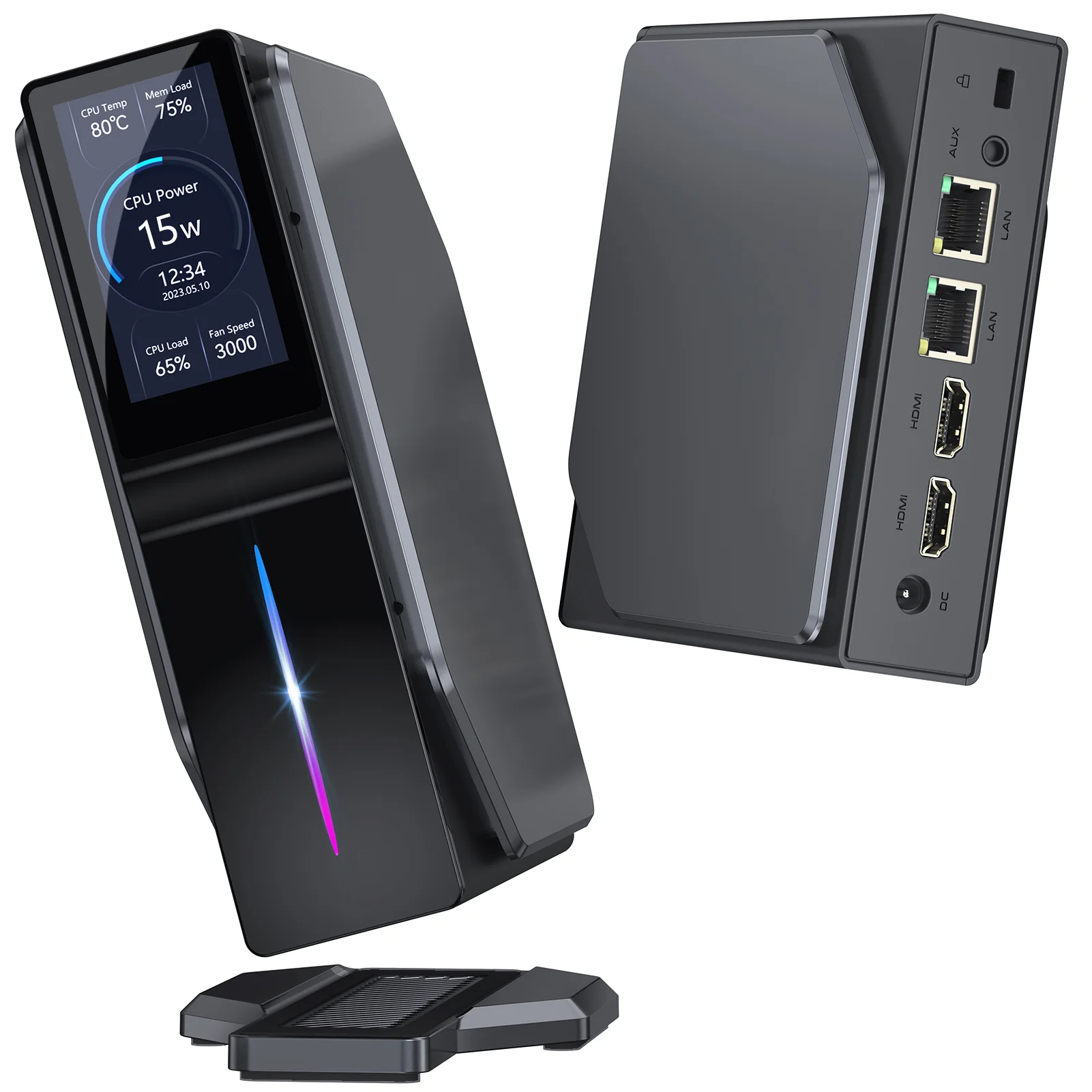 S1 mini pc intel alder lake n100 windows 11 ultra pequeno computador de bolso duplo ssd 2xhdmi 2.0 4k 60hz rgb 16gb ddr4 1tb nvme pc