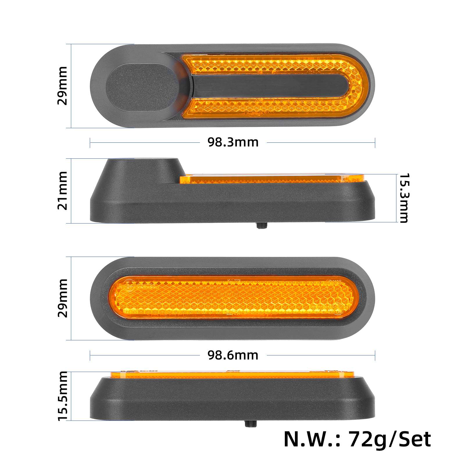 4 Stuks Scooter Voor- en Achterwiel Decoratieve Shell Onderdelen Voor Xiaomi M365 Pro Pro2 1S Scooter Reflecterende beschermhoes Onderdelen