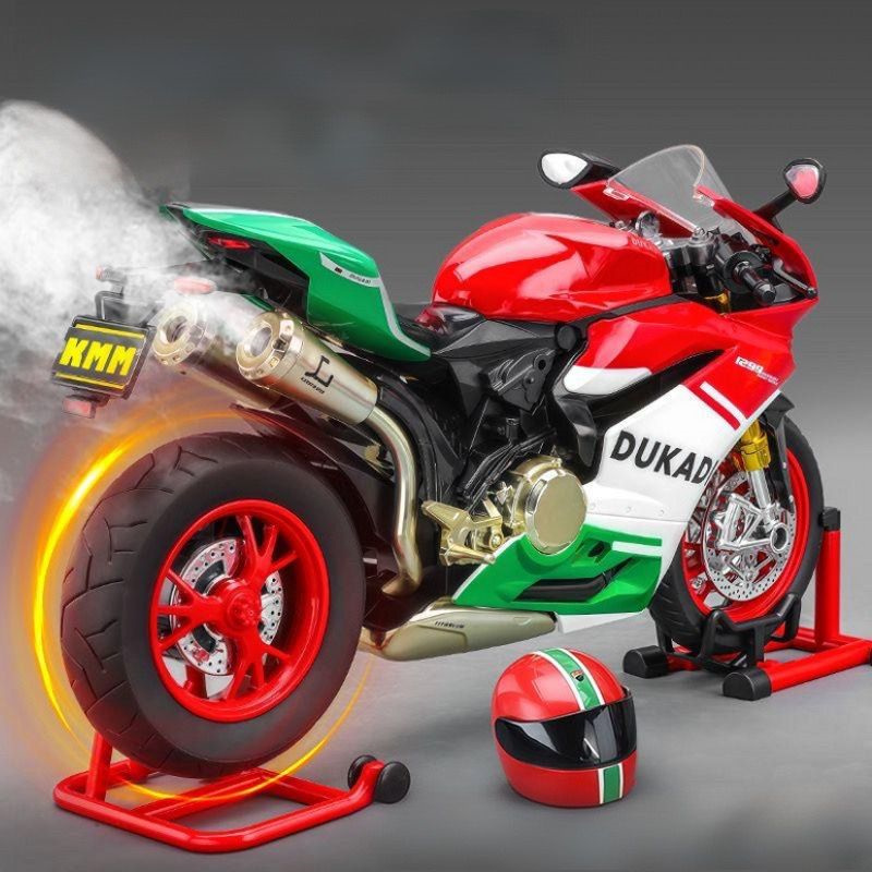Ключевой запуск 1:9 1199 Panigale, модель спортивного мотоцикла из сплава, литая под давлением модель гоночного мотоцикла с распылителем, звуком, светом, детские игрушки