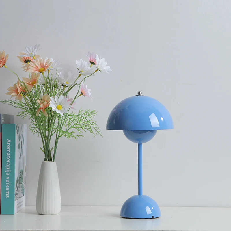Lámpara de mesa de aleación recargable con ABS, accesorio de iluminación interior con ajuste de 3 velocidades, lámparas de escritorio con capullo de flor, luz nocturna para decoración del hogar