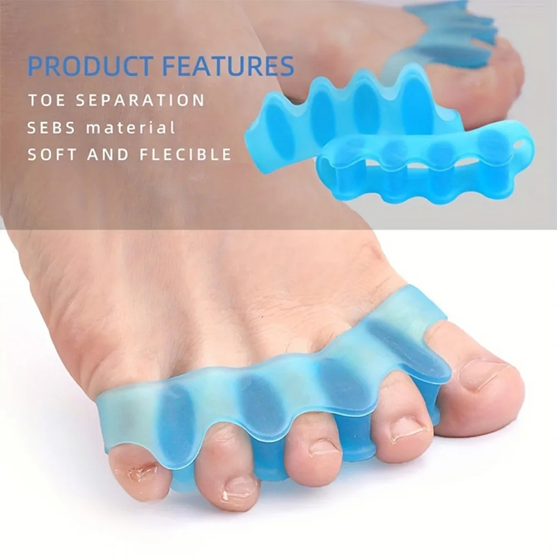 2 soft touch silicone toe spacers, reusable toe spacers for feet