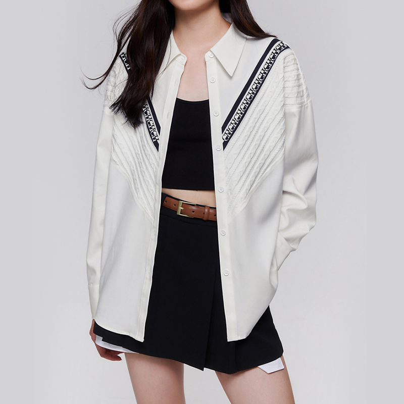 Camiseta feminina de malha listrada, peito único, monocromática, moda casual, estilo de rua, senhoras do escritório, nova