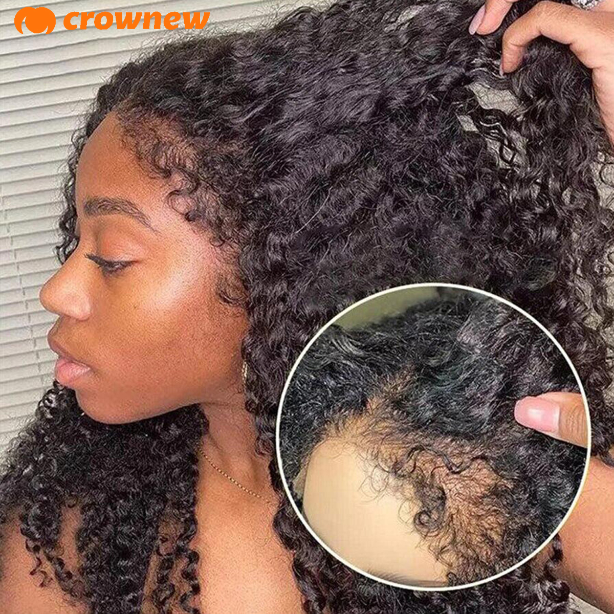 4C KinKy Edges Curly Baby Hair Natural Hairline Curly Lace Front Human Hair Wig 13X4 Hd Парик из натуральных волос на кружеве Предварительно сорванный парик
