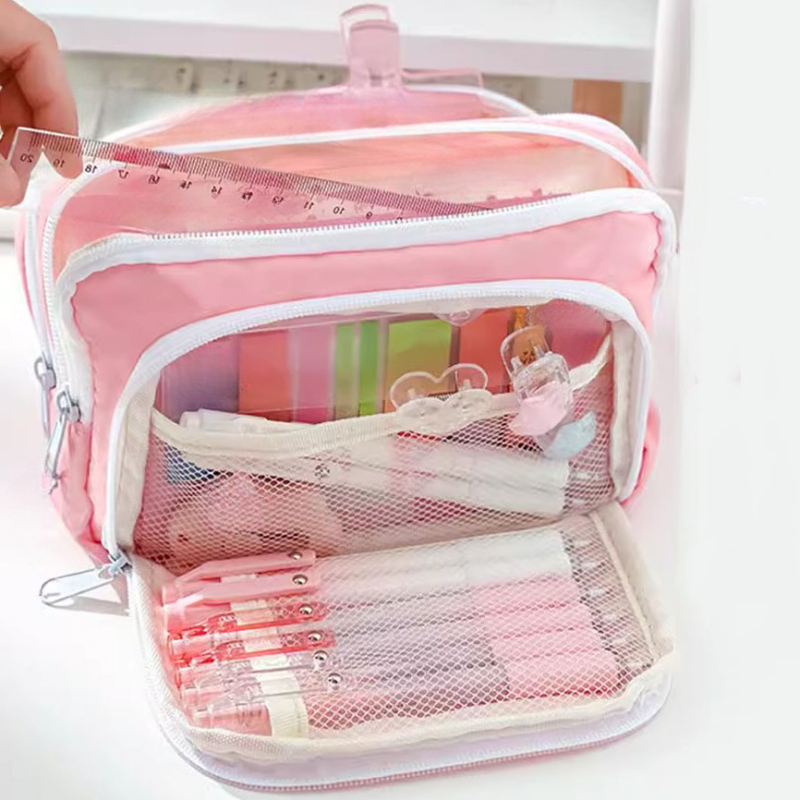 Mädchen Große Kapazität Ästhetische Bleistift Tasche Schule Fall Stift Halter Nette Schreibwaren Einfachen Stil Zipper Bleistift Beutel Schule Liefert