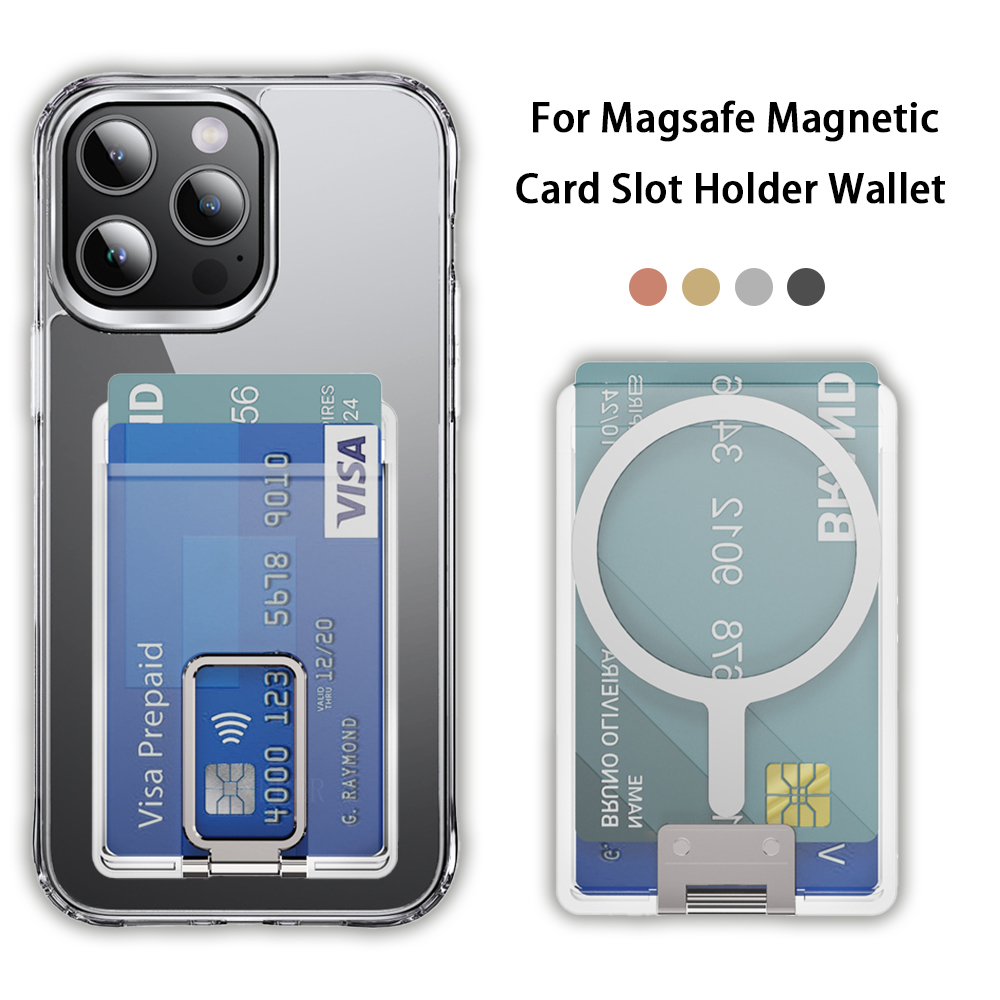 Starke magnetische Magsafe transparente Brieftasche für iPhone 15 16 Pro Max 14 13 12 Kartentasche Abdeckung für Samsung S24 S23 oder Xiaomi 14 13