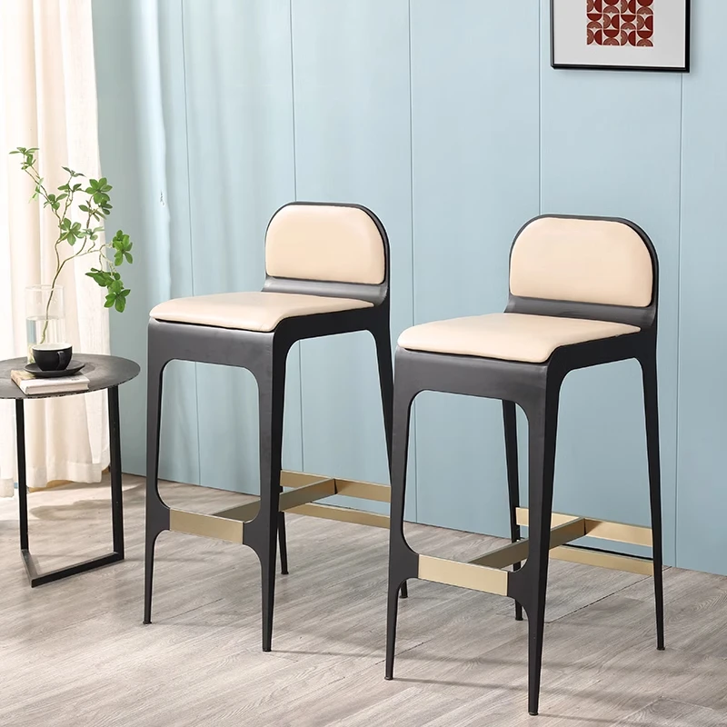 Banqueta de bar de luxo comercial cadeira de volta china designer nórdico alta banqueta balcão café da manhã resistente banqueta móveis high end