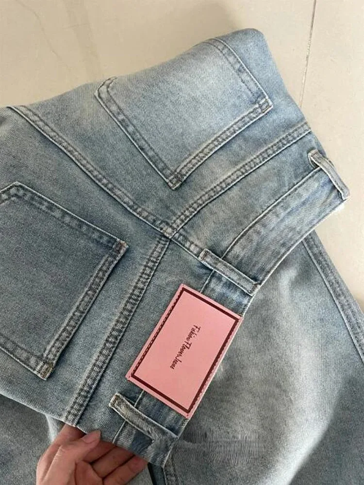 Frauen Breite Bein Baggy Jeans Dame Vintage Y2K Punk Low Rise Taille Lose Denim Hosen Streetwear Fashion Trashy Lange Skater Hosen
