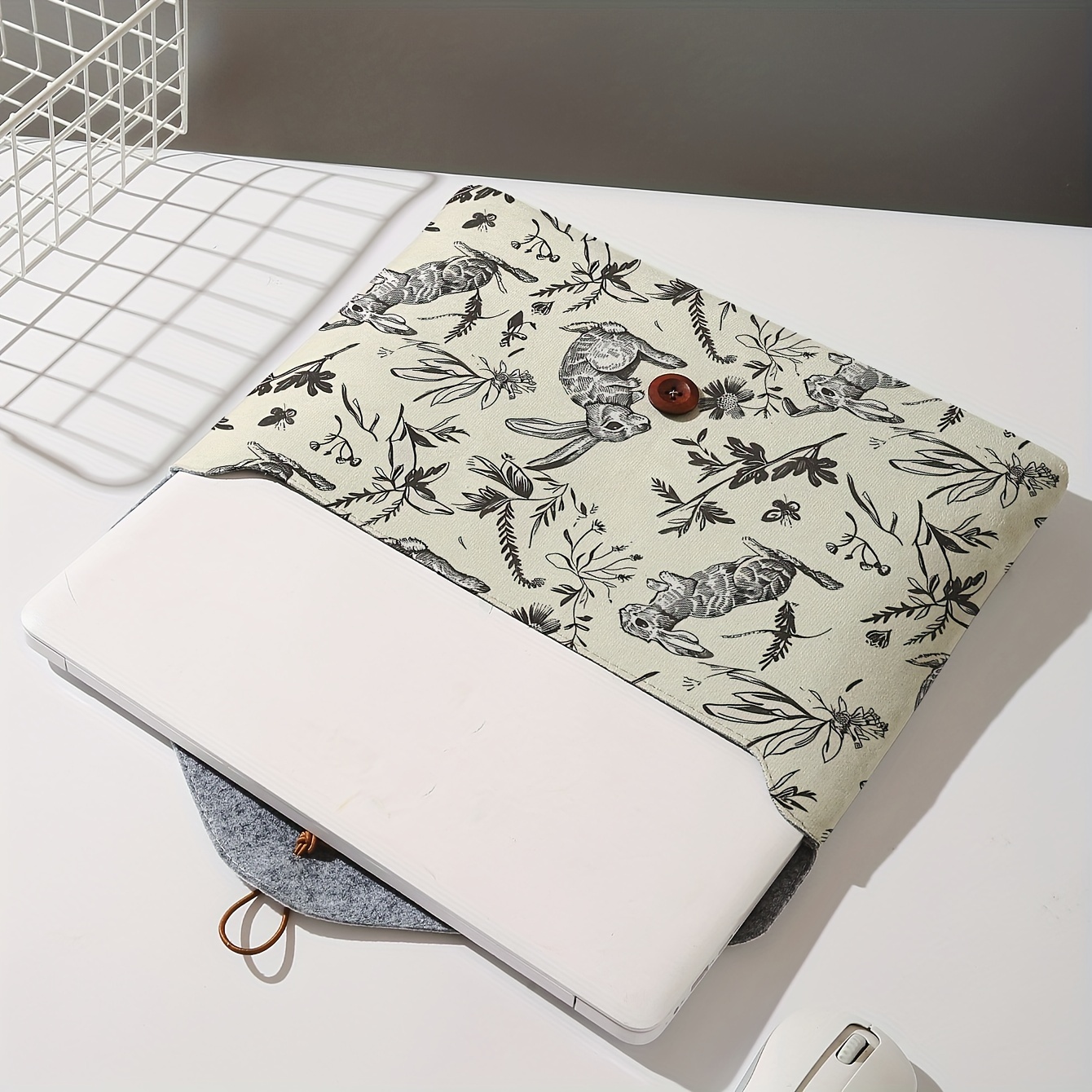 Laptoptasche mit Kaninchenmuster und weichem Laptop-Stoffbezug, geeignet für die Aufbewahrung von Laptop-Softcover und Tablet-Aufbewahrungstasche
