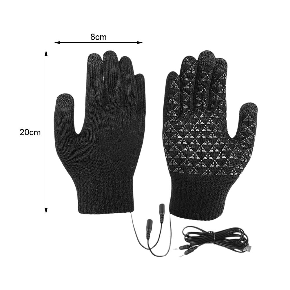 Elektrische USB-beheizte Handschuhe, Winterhandschuhe, Thermo-Touchscreen, thermisch, winddicht, warm, Strickhandschuh, Motorrad-Fahrradhandschuhe