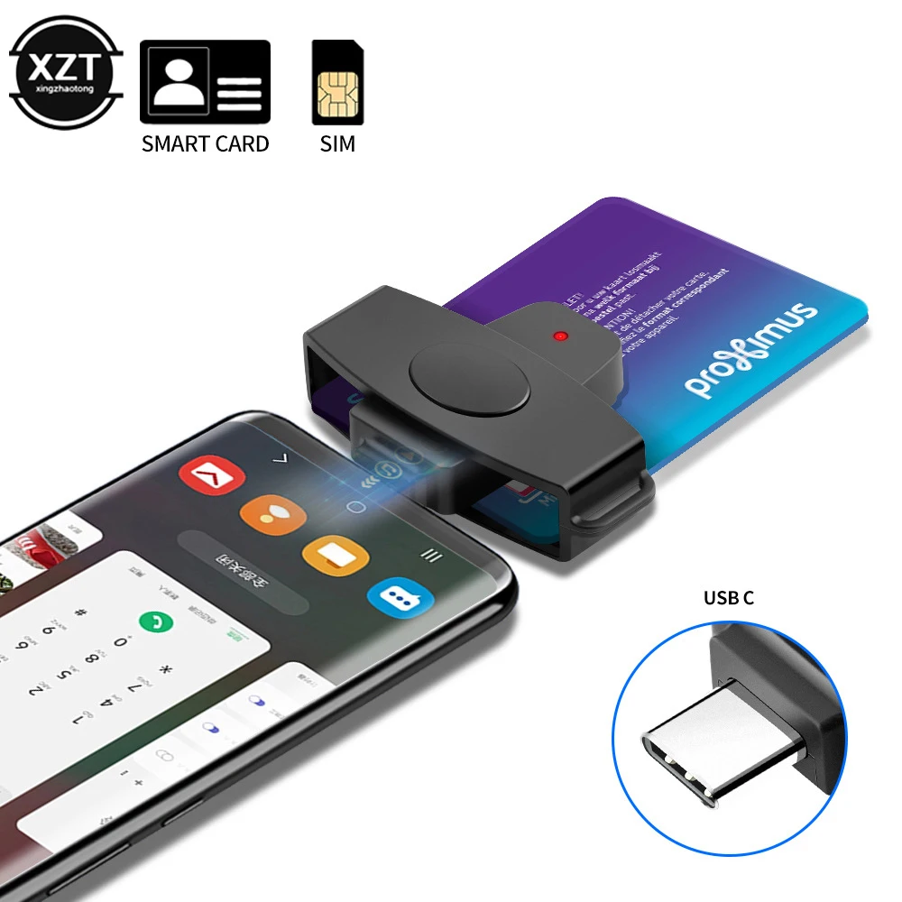 Rocketek-lector de tarjetas inteligente Universal CSCR3, dispositivo portátil tipo c, con declaración de impuestos bancarias, Tarjeta SIM/tarjeta IC, lector de tarjetas de identificación
