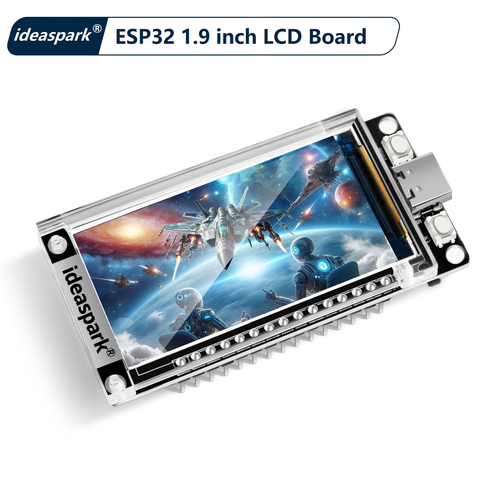 ideaspark® ESP32 16MB Development Board 1.9in ST7789 170x320 TFT LCD Display,WiFi+BL Module,CH340,Type-C for Arduino Micropython