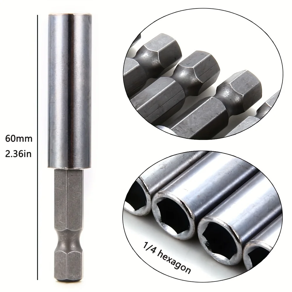 10pcs Magnetic Extension Socket Drill Bit Holder 1/4" Hex Power Tools