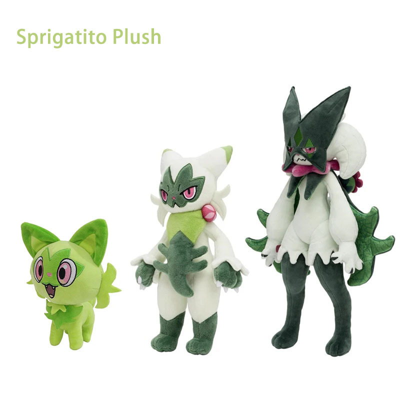 Nieuwe Sprigatito Floragato Meowscarada Pokemon Knuffel Zachte Anime Knuffeldier Peluche Speelgoed Cadeau voor Jongens Meisjes Kids
