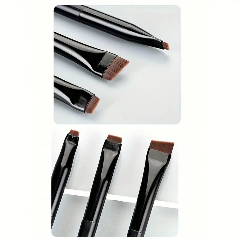 Juego de brochas para delineador de ojos y cejas, puntas ultrafinas y planas para un Control preciso, aplicación de maquillaje de precisión de alta calidad, 3 piezas