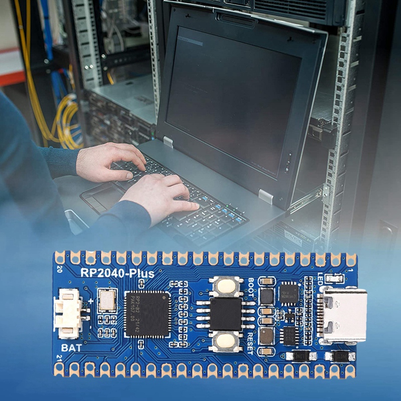 Microcontrolador Waveshare RP2040 Plus, actualización de procesador de doble núcleo RP2040, Flash en Chip de 16MB para Raspberry Pi Pico