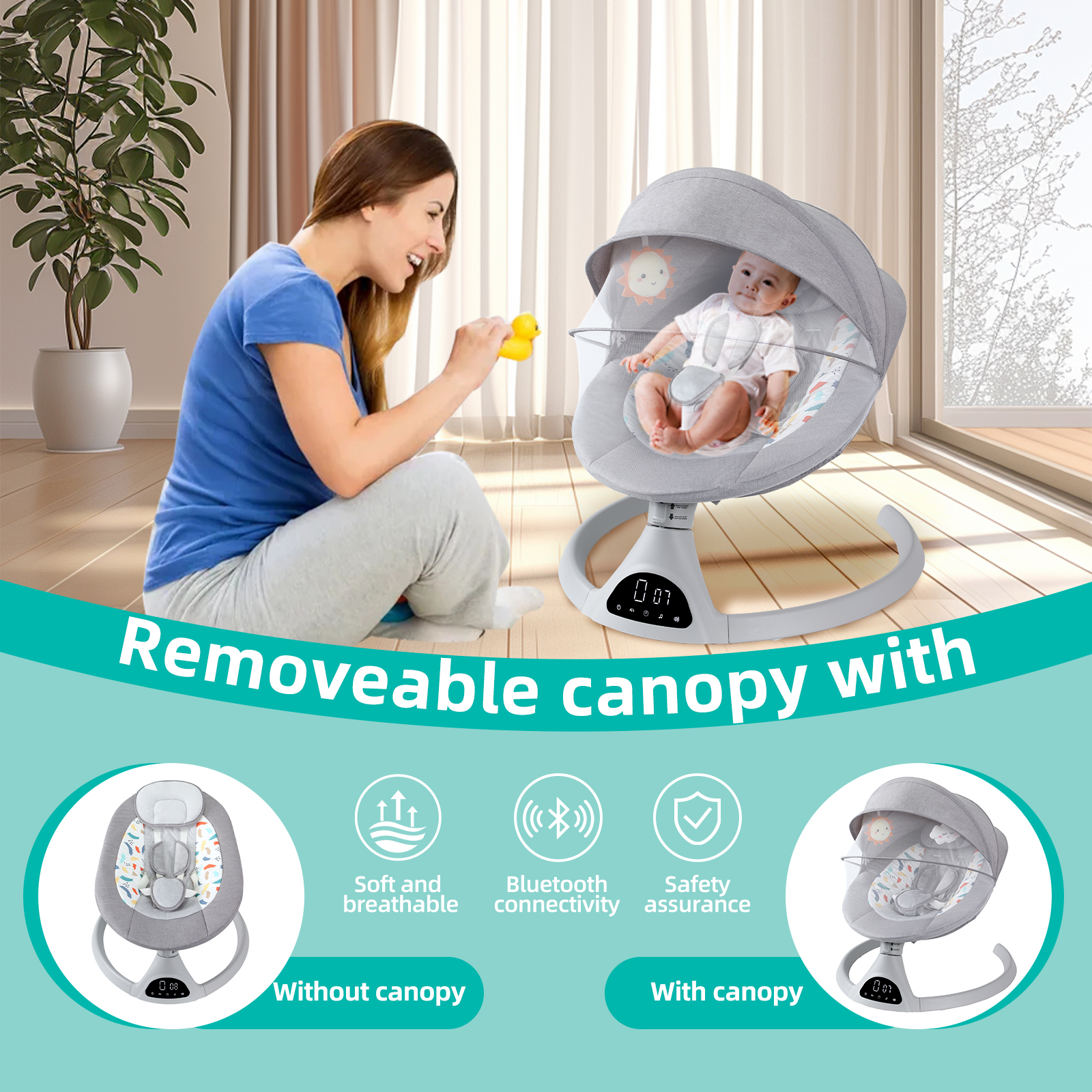 Elétrica balanço balanço cadeira para o bebê recém-nascido, berço do bebê, cama repousar