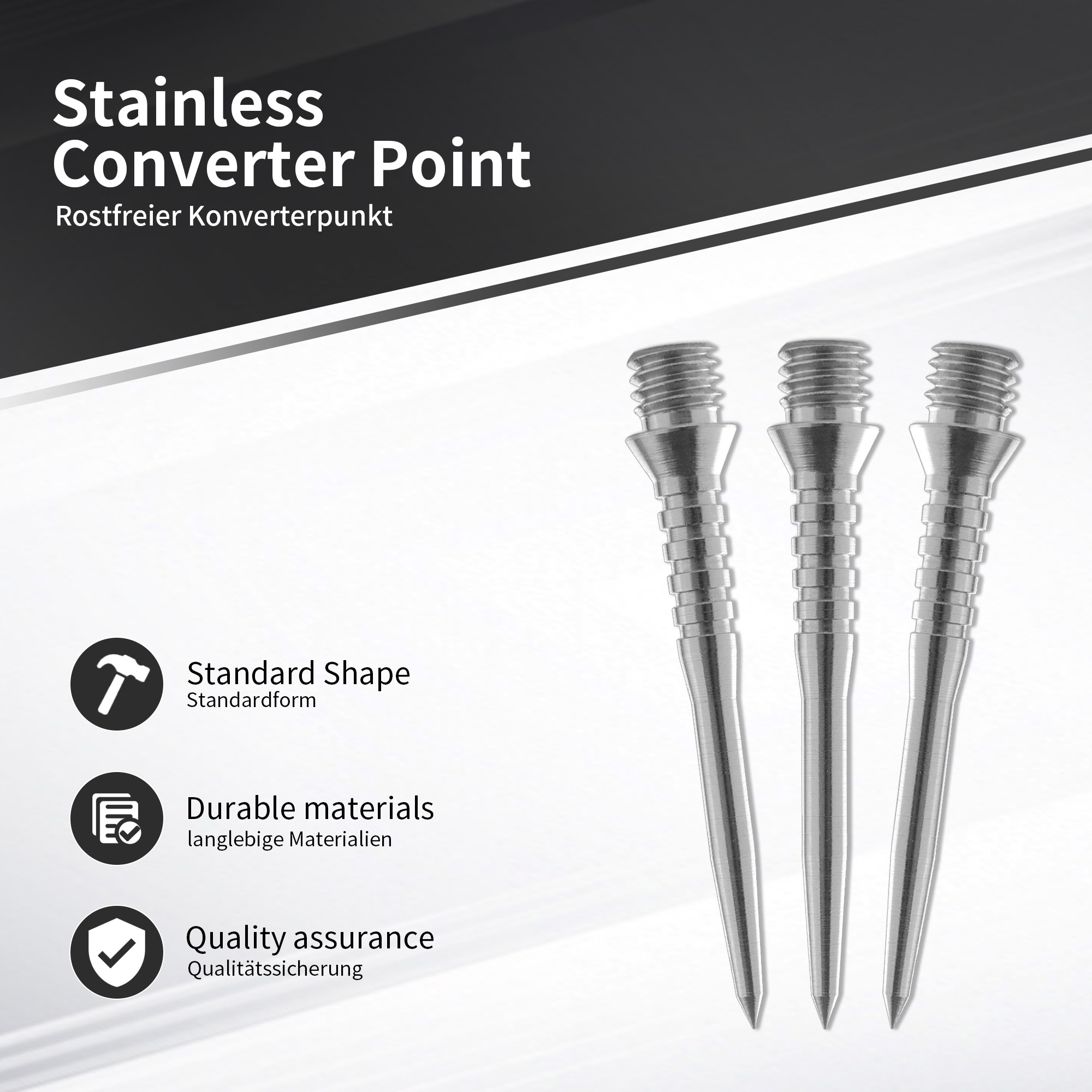 CyeeLife-Steel Dart Tips 3Packs Converter Points Adapter Points,Soft tip Darts Accessories 26mm/30mm/34mm