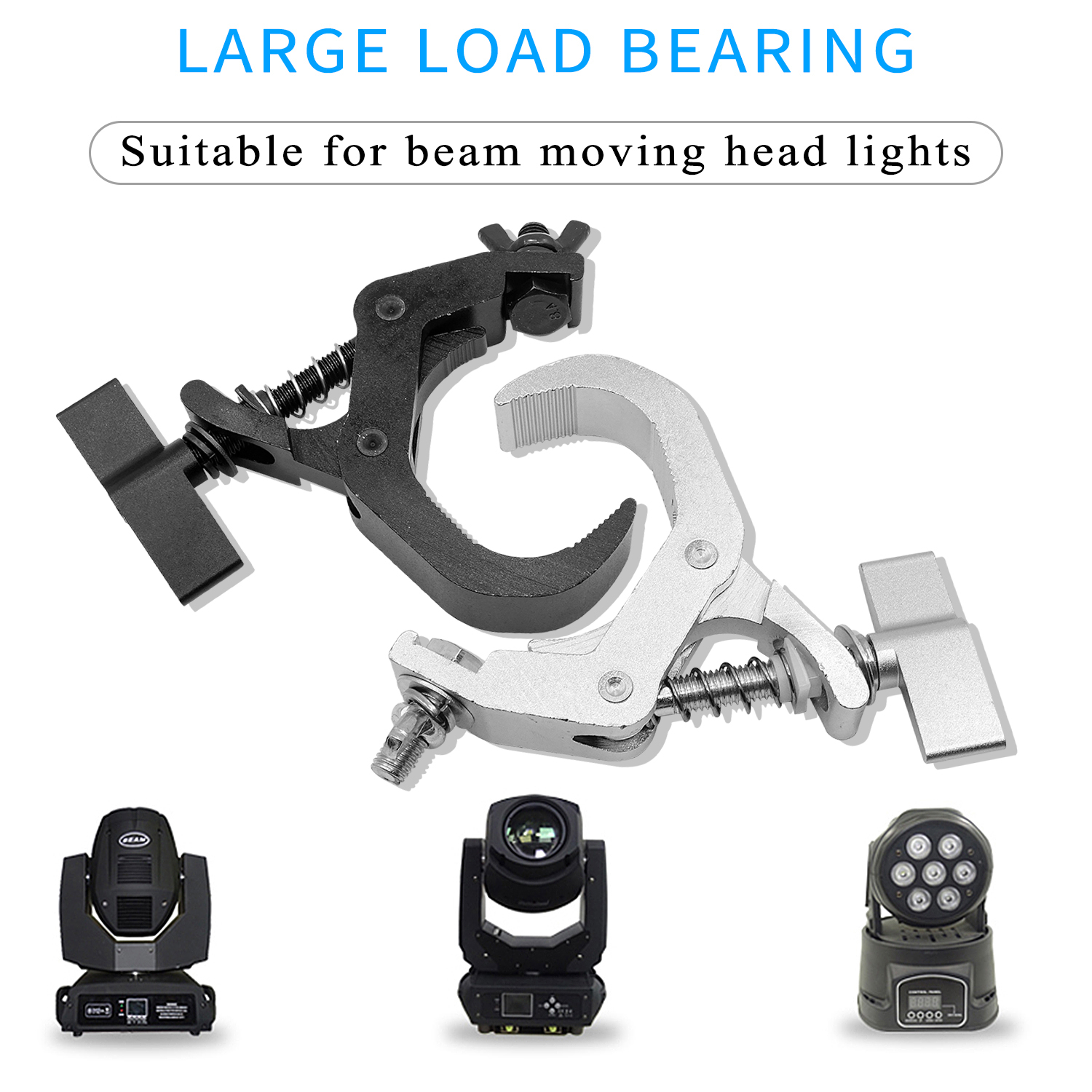 10 unids/lote ganchos duraderos de alta resistencia abrazadera de aleación de aluminio 150kg 40-60mm soporte de luz de escenario gancho abrazadera de luz soporte Truss