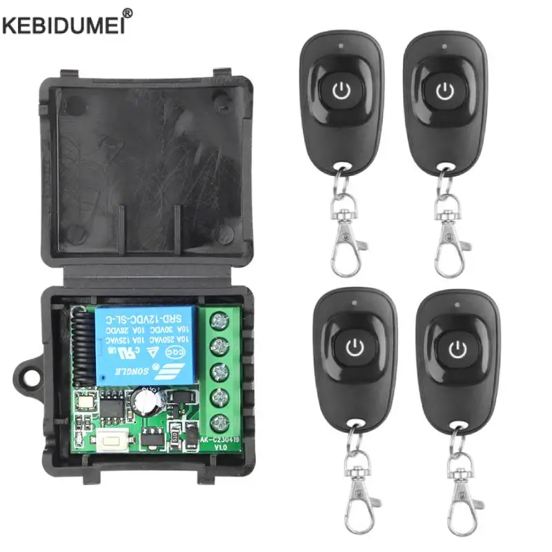 Módulo de relé receptor EV1527, interruptor de Control remoto inalámbrico para puerta de garaje, lámpara de luz de Motor, bricolaje, 433MHz, cc 12V, 1 canal