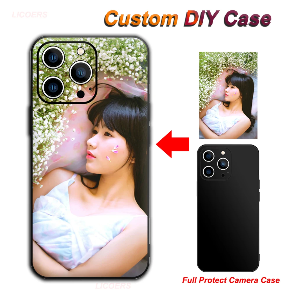 Funda personalizada para iPhone 16 Pro Max 16Plus 16e, funda DIY personalizada, foto, nombre, logotipo, letra impresa, carcasa suave a prueba de golpes