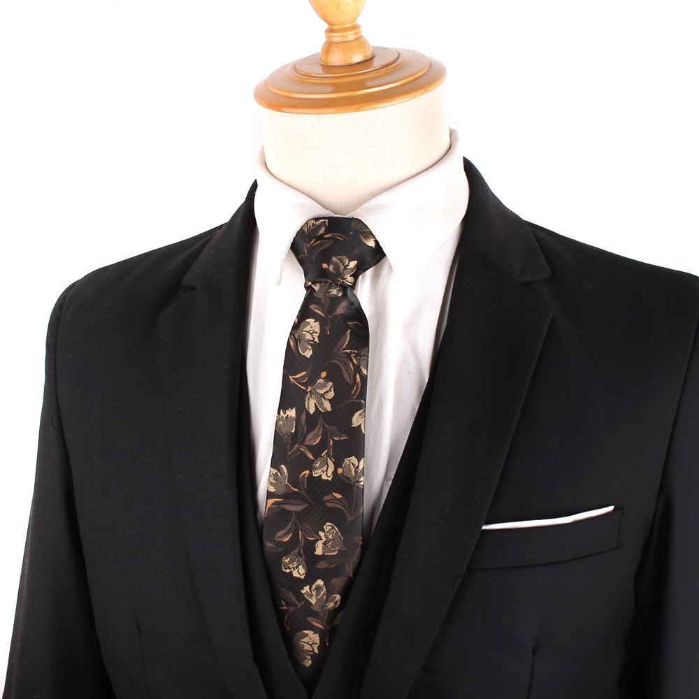 Cravates tissées à fleurs pour hommes et femmes, Styles marron, cravate classique pour fête d'affaires, mariage, cravate florale pour marié, cadeaux