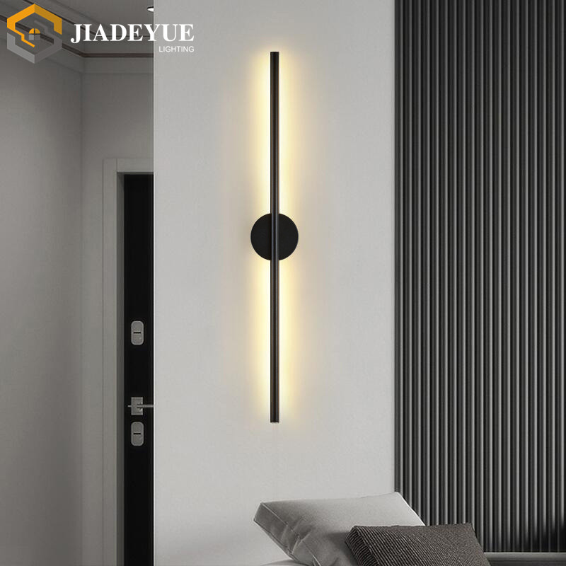 Lámpara de pared larga led moderna, minimalista, nórdica, para sala de estar, sofá, TV, dormitorio, lámpara de noche, lámpara de pared interior