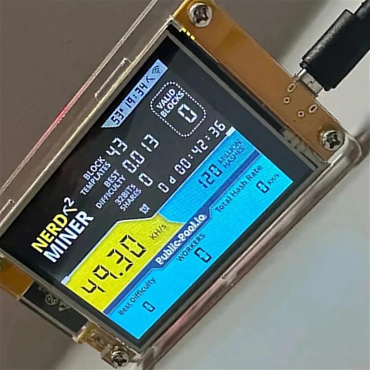 SuperDeals Brand New Nerdminer V3 2.8 Polegadas BTC Solo Lottery Nerd Miner Crypto Bitcoin Miner Solo Mineração Máquina