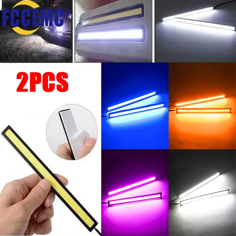 2 szt. Ultra Cienkie Jasne LED Światła Do Jazdy Dziennej COB Wodoodporne Lampki Dekoracyjne Nocne Oświetlenie Ambientowe Listwa Świetlna 12V Uniwersalne