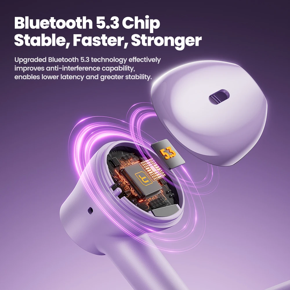 Toocki enc bluetooth 5.3 fones de ouvido tws alta fidelidade som estéreo com microfone sem fio à prova dwireless água fone de ouvido para o telefone móvel