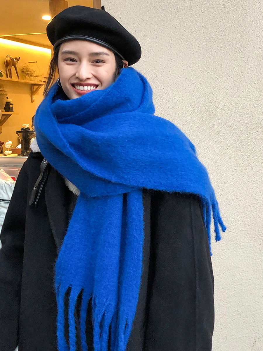 Feminino grosso xale envolve cachecol inverno quente moda cor sólida pashmina cachecóis longo borla hijab estolas bufanda mujer