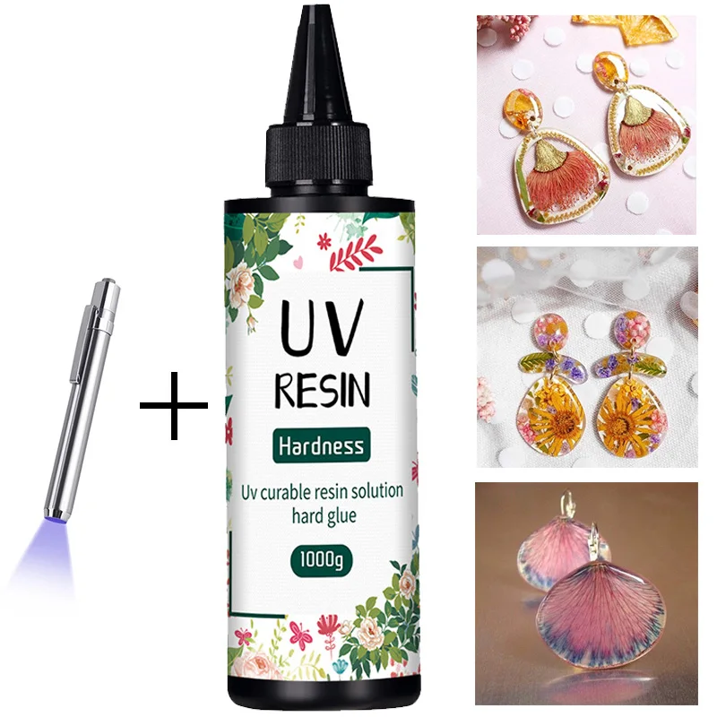 UV-Harz kleber 20g/50g/100g/250g/1000g Epoxidharz und UV-Lampe hohe Transparenz schnell trocknend und hohe Härte für DIY-Schmuck
