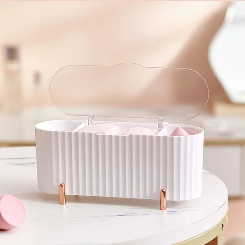 Kosmetik Aufbewahrung sbox mit Deckel staub dicht Desktop Make-up Entferner Baumwolle Puder Puff Aufbewahrung organisator Bad Aufbewahrung sbox
