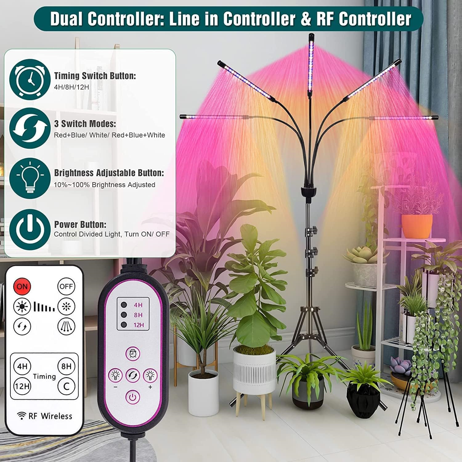 3 色三脚 USB フィトランプフルスペクトル水耕栽培電球 LED 成長ライト屋内植物ランプ温室野菜花フィトランプ