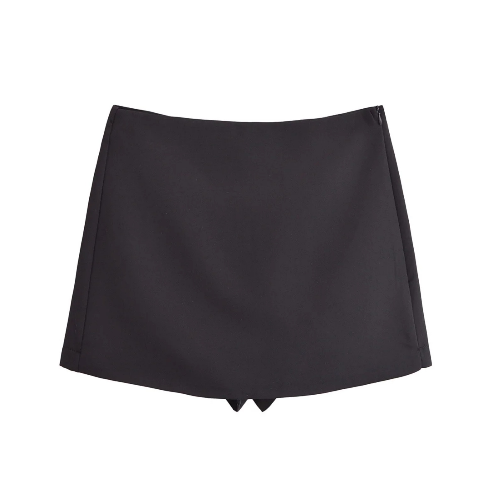 BSAY pantalones cortos para mujer moda Otoño Invierno nuevo cómodo Casual Color sólido cremallera lateral cintura media A-line Culotte falda pantalón
