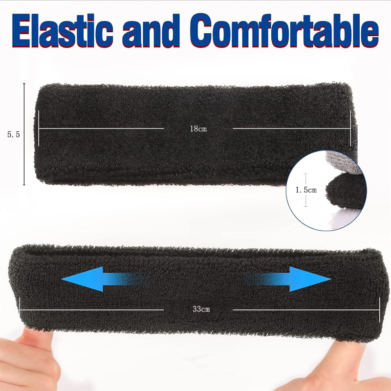 ที่คาดผมสำหรับเล่นกีฬากันเหงื่อ 3 ชิ้นสำหรับผู้ชายและผู้หญิง - ที่คาดผมดูดซับความชื้นสำหรับเทนนิส บาสเกตบอล วิ่ง ยิม ออกกำลังกาย