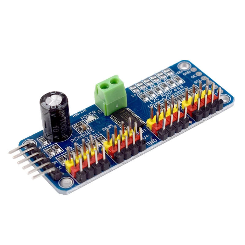 PCA9685PW 16 채널 12비트 PWM 서보 실드 드라이버 I2C 인터페이스 PCA9685 라즈베리 파이용 모듈
