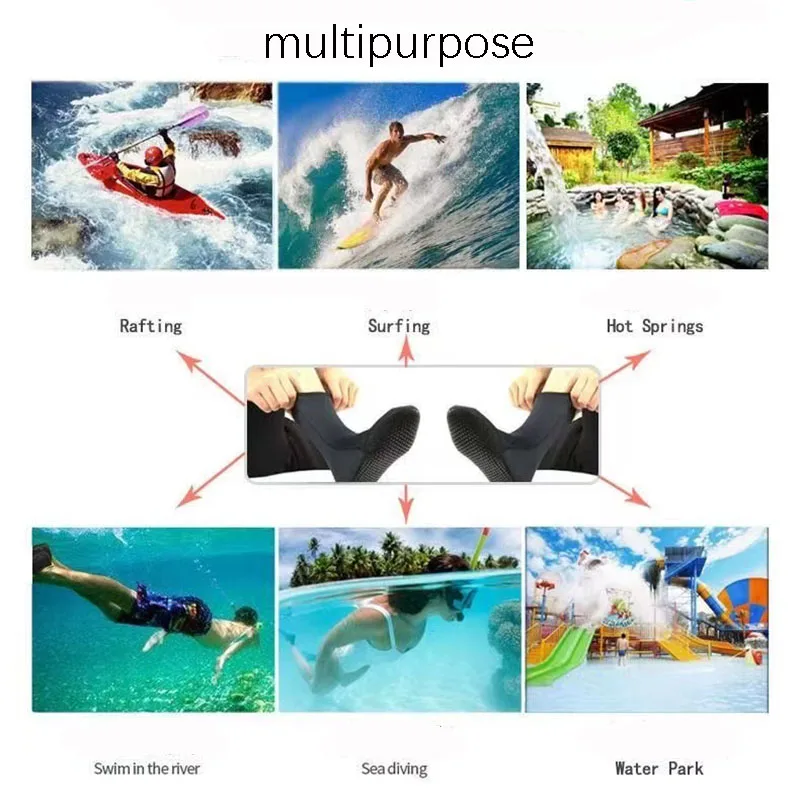 Calcetines de buceo de neopreno de 3mm para adultos, botas cortas antideslizantes para natación y surf, calcetines elásticos para mantener el calor, calcetines de playa para pesca submarina
