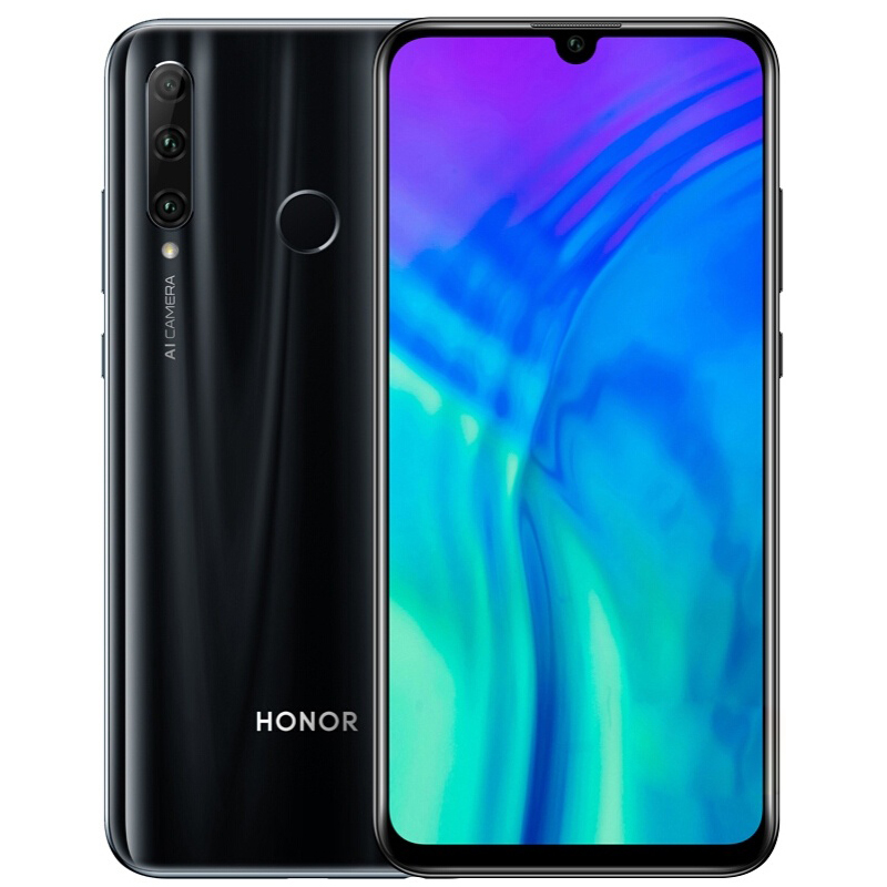 HONOR 20i smartphone firmware global Haisi Qilin 710 EMUI 9.0.1 reconhecimento de impressão digital câmera frontal de 6,21 polegadas 32MP telefone usado