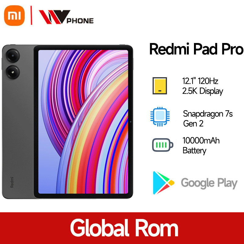 Global Rom Xiaomi Redmi Pad Pro 12.1 "120Hz 2.5K Snapdragon 7S Gen 2 CPU 10000MAhแบตเตอรี่33W Fast Charge 8MPกล้อง