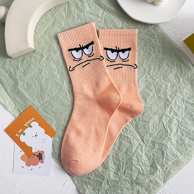 Calcetines de mujer de Bob Esponja de dibujos animados, calcetines de alta calidad a la moda para hombre y mujer, medias informales estampadas con personalidad de Hip-Hop para parejas adultas
