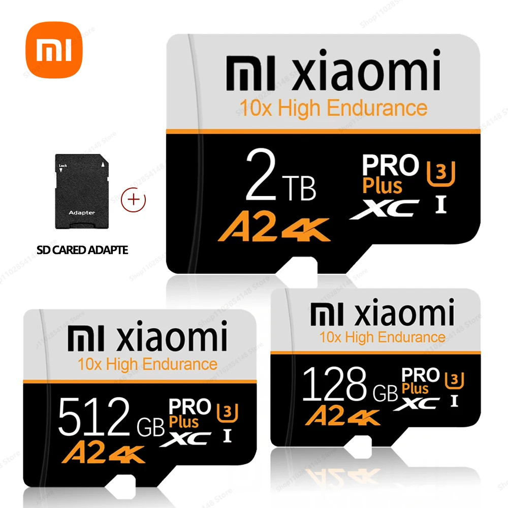 Tarjeta De memoria SD Xiaomi De 2TB, 1TB, Class10 A2, Ultra Micro, tarjeta SD De 256GB, 512GB, Cartao De Memoria De 128GB para dispositivos digitales con cámara