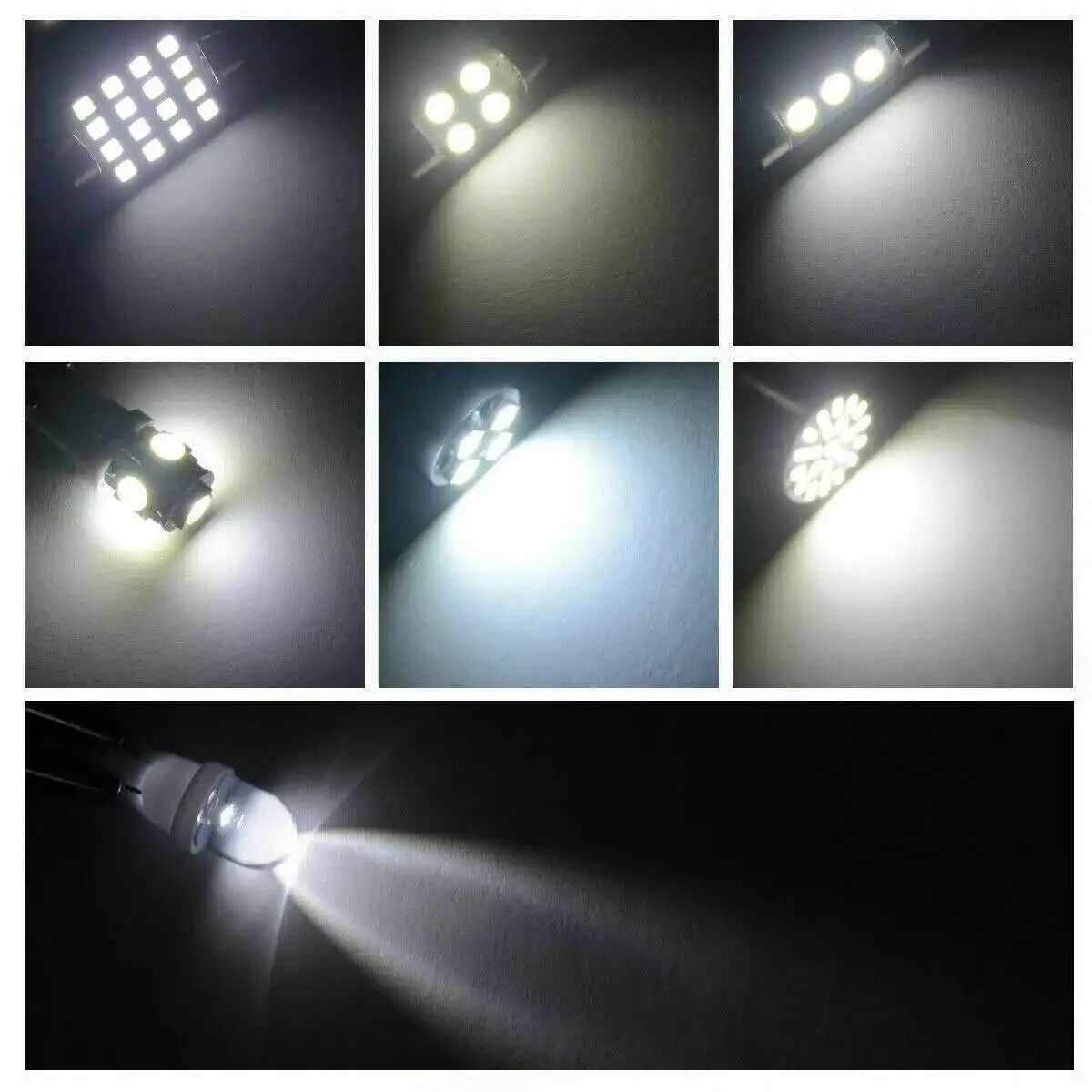 42 Stuks Autolichten T10 6000K SMD LED Vervanging Kenteken/Lezen Xenon Wit Interieur Gloeilampen