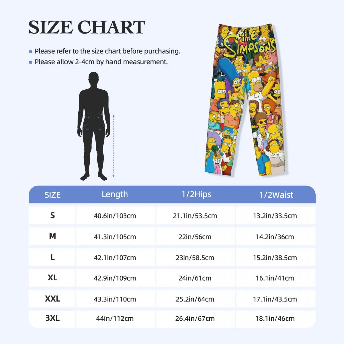 Simpsons Pyjamahose mit individuellem Aufdruck, animierte Sitcom-Schlafanzughose für Herren mit Taschen