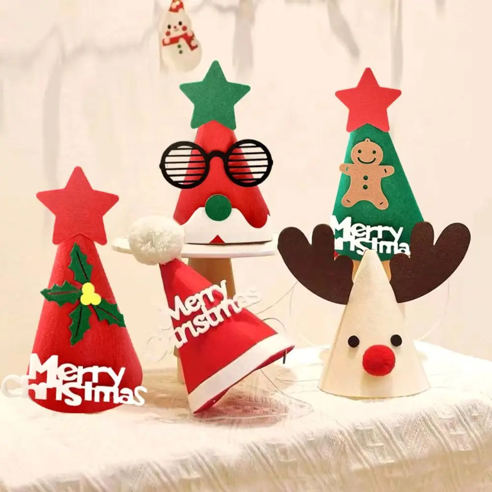 Divertido sombrero de Papá Noel Feliz Navidad dibujos animados de Navidad sombrero de Papá Noel sombrero de fiesta de fieltro Animal niños/adultos