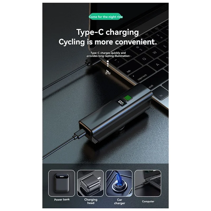FEDI-Cycling Lights Bicycle Headlights With High And Low  Switch 800 Lumens USB-C Charging For Cyclists And Commuters