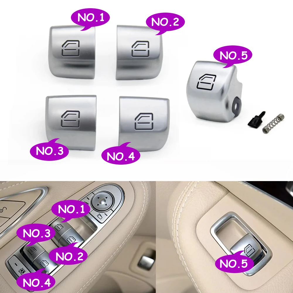 W205 W253 W213 W293 W222 Car Master Passenger Door Window Switch Button Cover Cap Replacement For Mercedes Benz C E GLC S Class