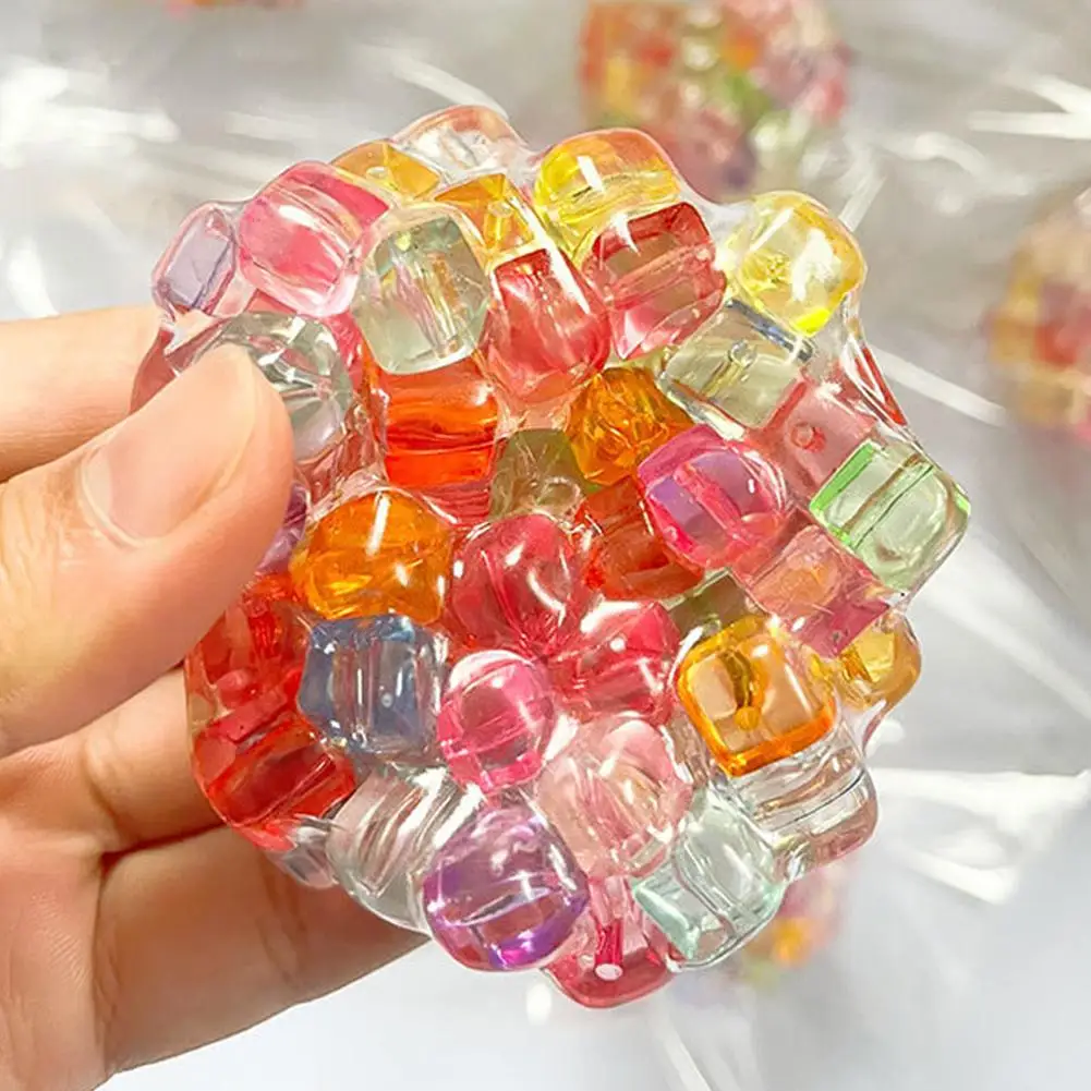 Creative Explosion Beads Squishy Balls Stress Relieving Toys Slow Rebound Toy Fidget Toy Children Decompression Toys
