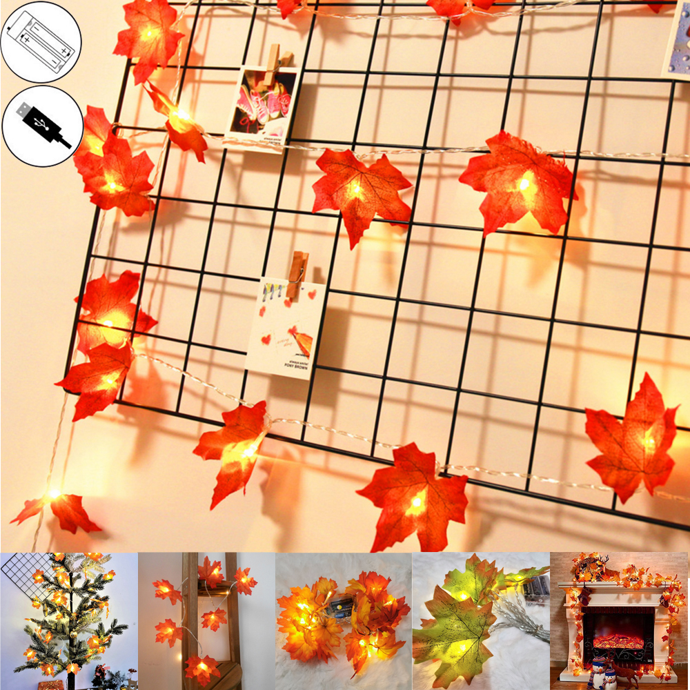 1,5 m 3m 6m 10/20/40 Lichter Ahorn Blätter Girlande Led Fee Lichter Herbst Blatt String Licht für Halloween weihnachten DIY Dekoration
