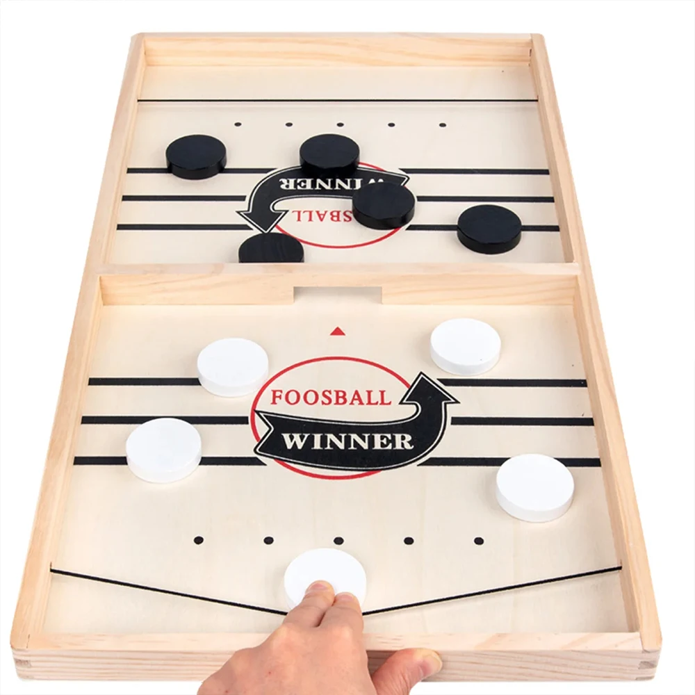 Wooden Parent-child  Football Winner Games Table Hockey Game Catapult Chess Interactive Toy Board Game Toys For Children