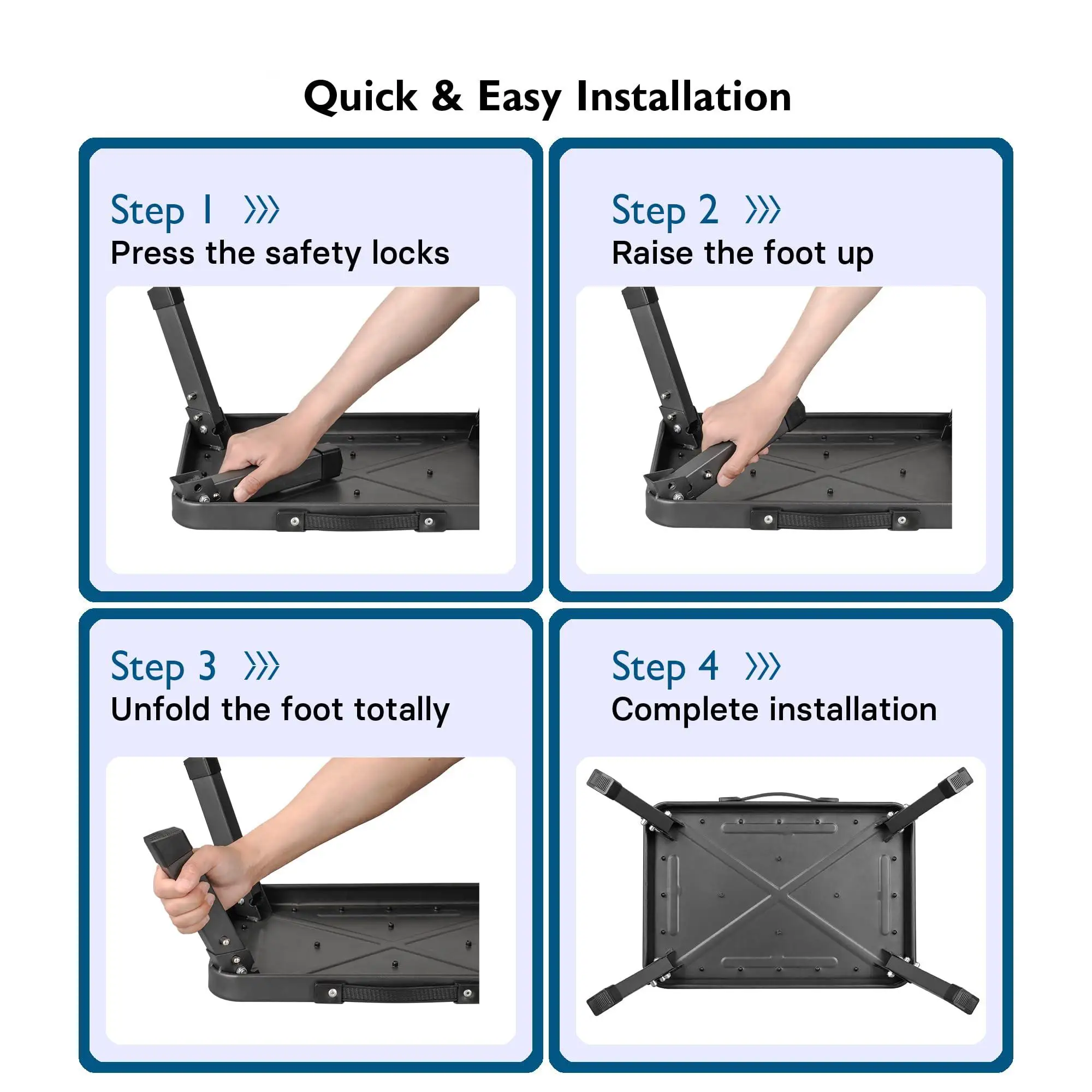 Step Stool com pega ajustável em altura, leve, portátil, dobrável, pequeno, antiderrapante, mobilidade, pisar